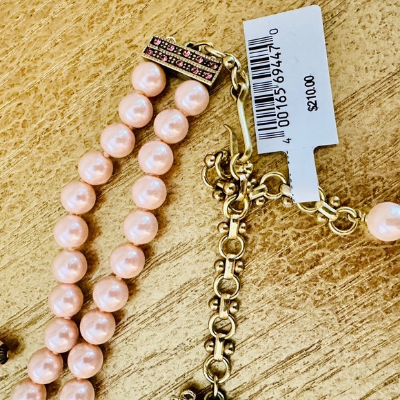 Heidi Daus Pink and Fuchsia Rhinestone Pearl Flower Necklace and Earring Set - Picture 6 of 9